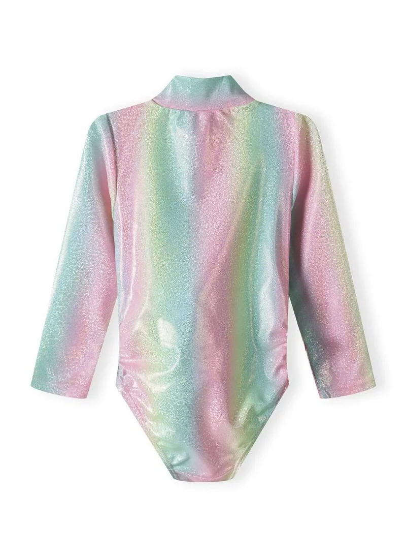 مينوتي بدلة سباحة قطعة واحدة للبنات بأكمام طويلة وسحاب أمامي